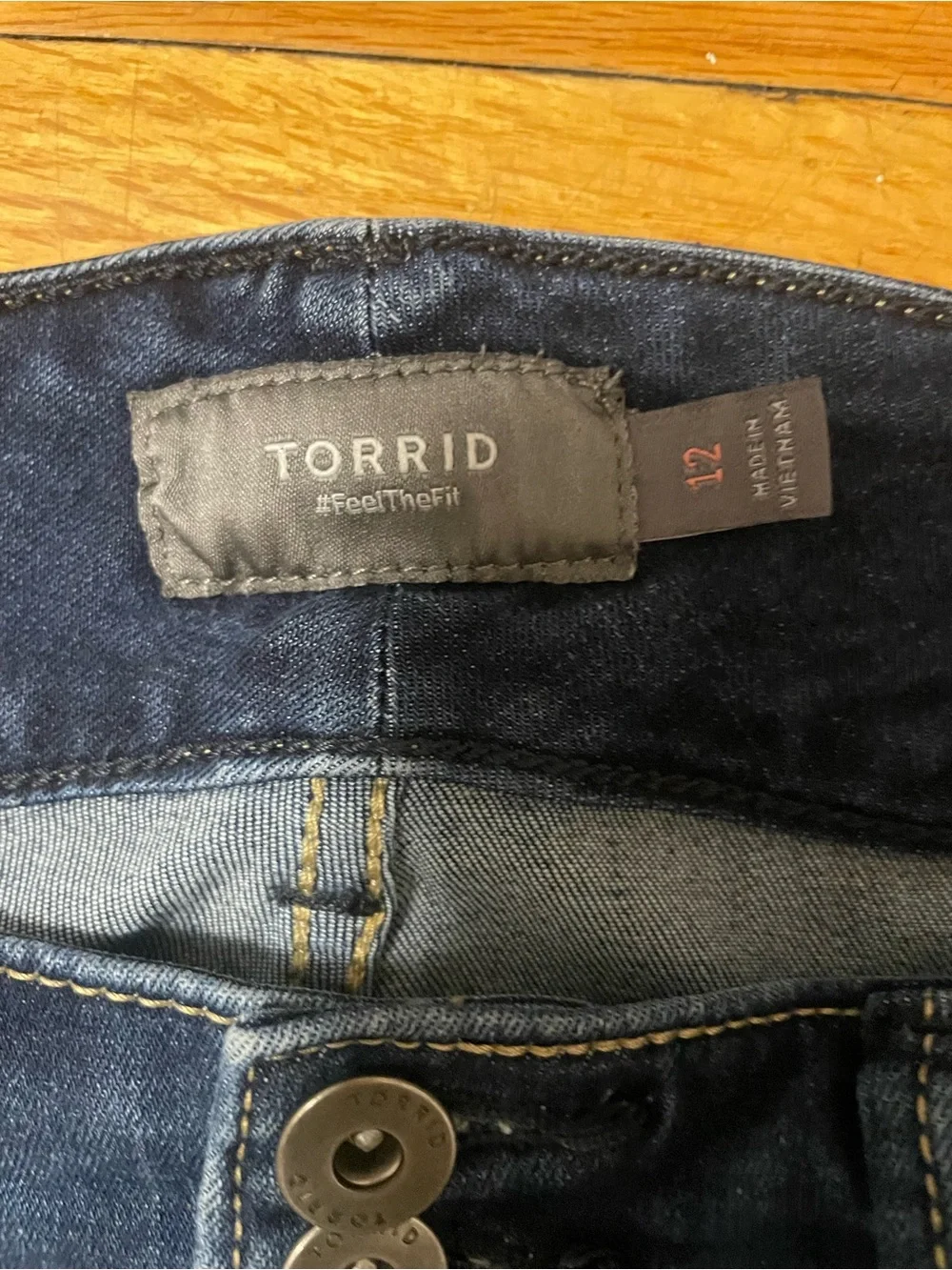 Torrid Women’s - Size 12 - Dark Wash Denim Bermuda Shorts - 3 Button - Stretch